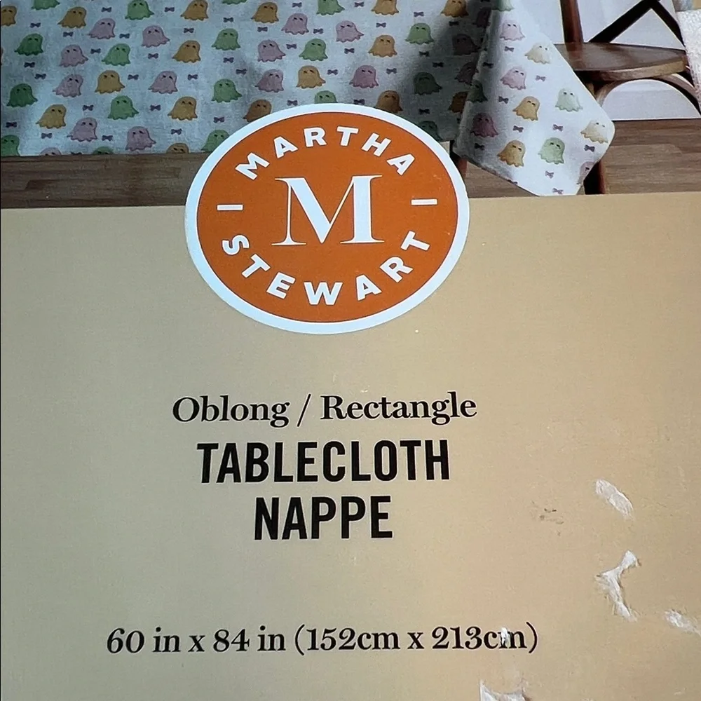 NWT Martha Stewart Tablecloth with Pink, Orange, Green, and Purple Accents